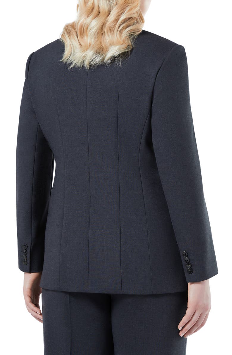 Marina Rinaldi Harem Pickstitch Detail Virgin Wool Blazer, Alternate, color, Dark Grey