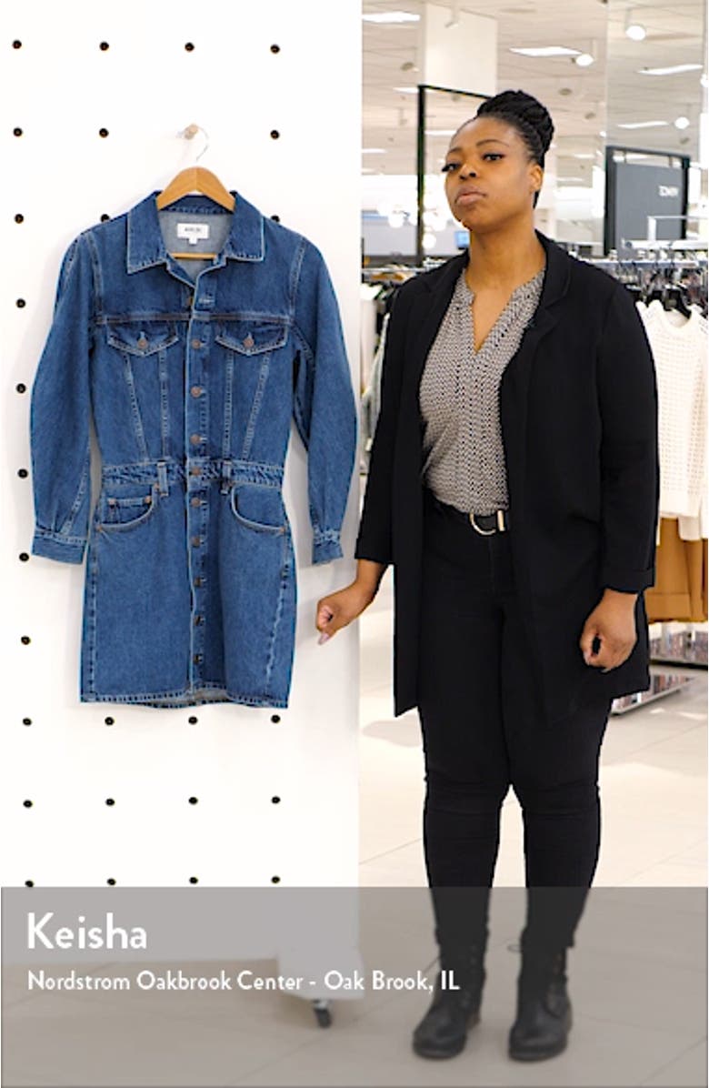 Long Sleeve Cotton Denim Minidress, sales video thumbnail