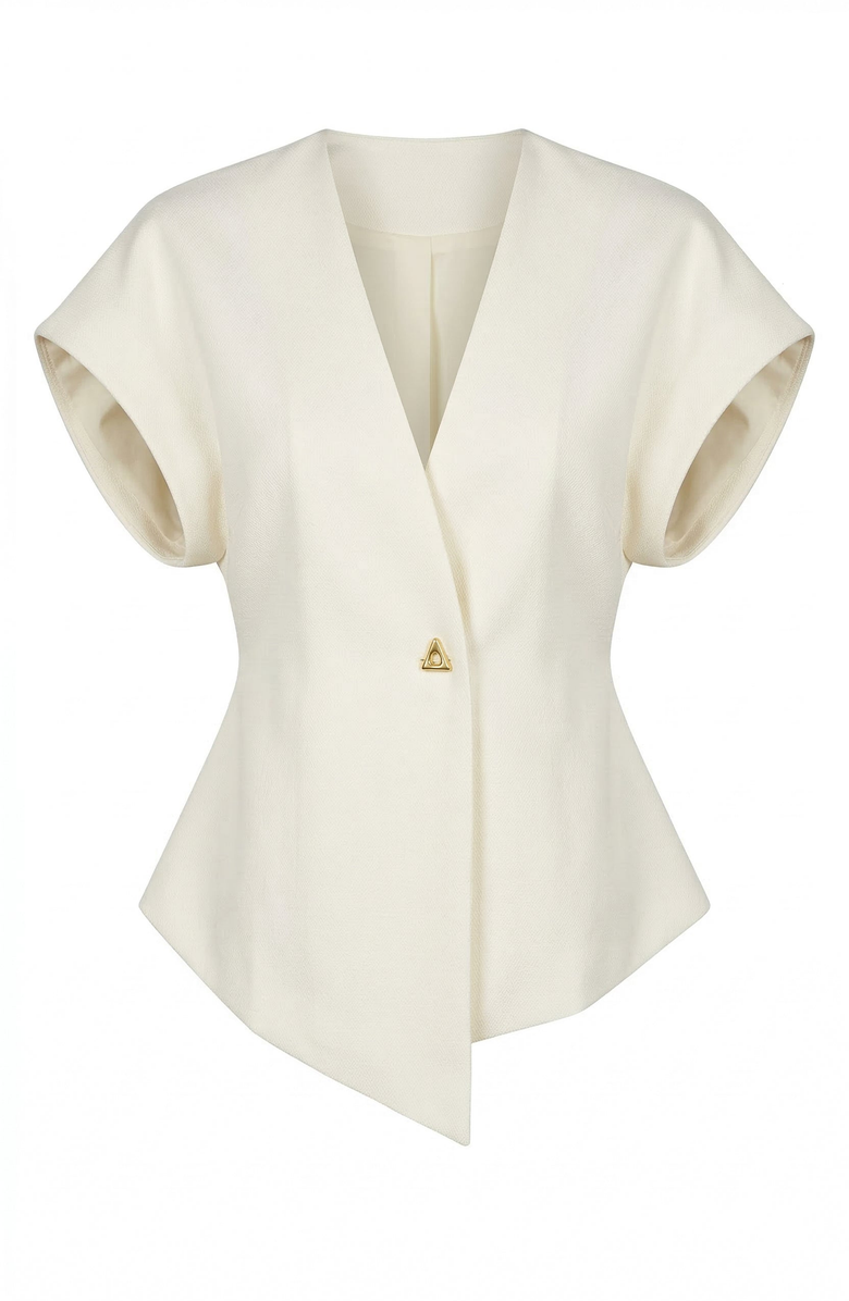 Modenaire Textured Wrap Top, Alternate, color, Off-White