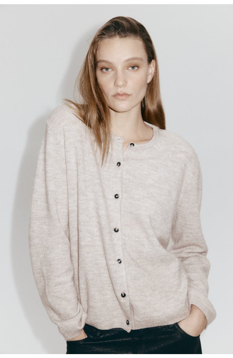 H&M Loose-fit cardigan, Alternate, color, Beige Melange