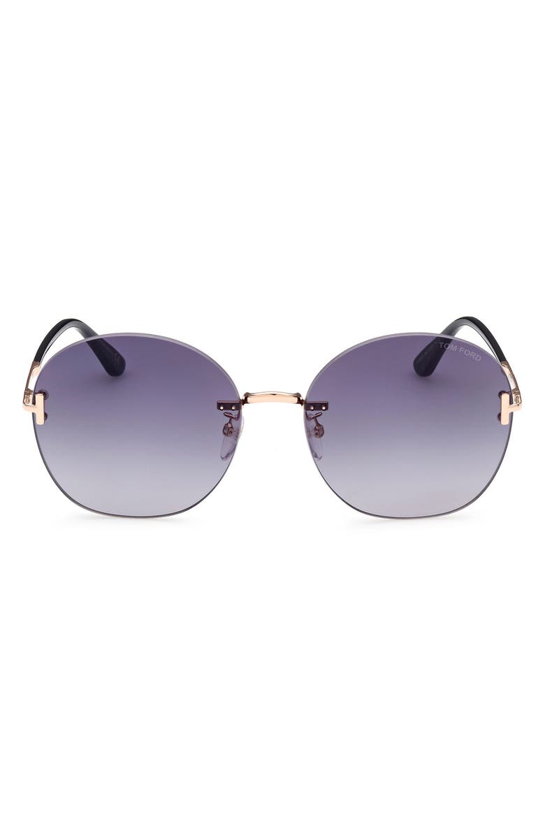 TOM FORD 63mm Round Sunglasses, Main, color, 