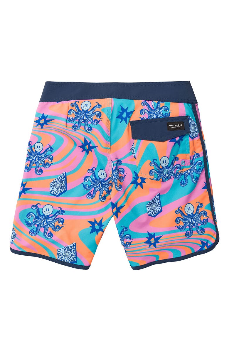 Volcom Kids' Ooctoparty Scallop Mod Board Shorts, Alternate, color,