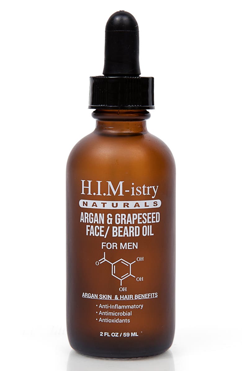HIMistry Naturals H.I.M.-istry Naturals Argan & Grapeseed Face & Beard Oil, Main, color, 