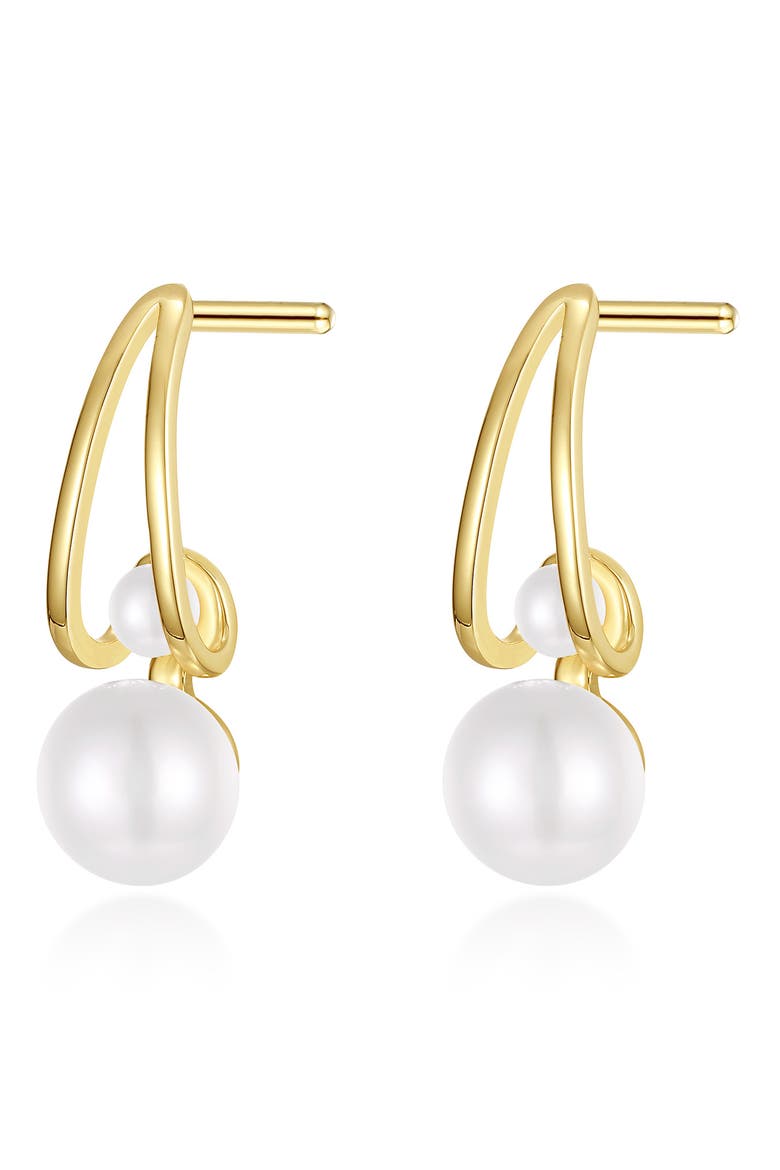 Cultured Freshwater Pearl Drop Earrings, Main, color, WHITE
