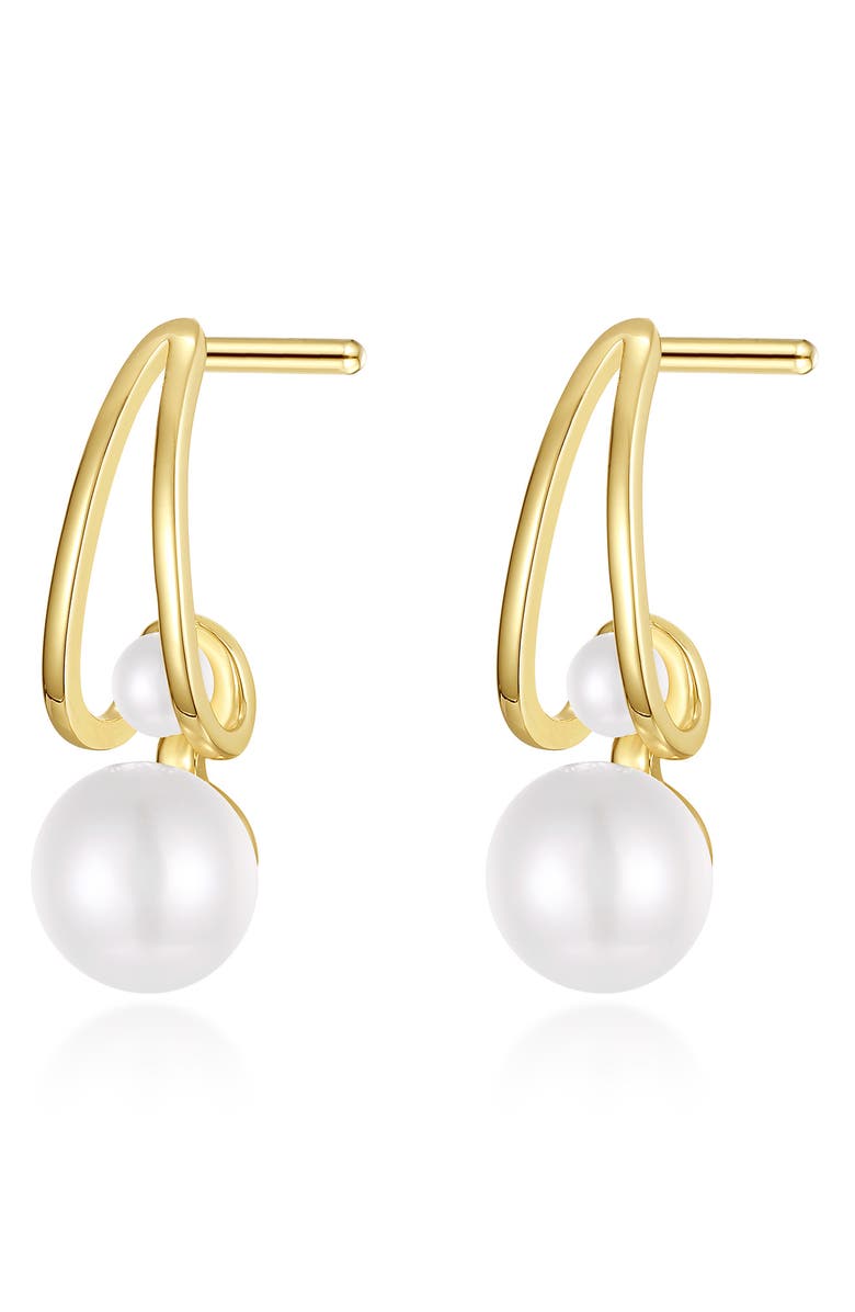 Lafonn Cultured Freshwater Pearl Drop Earrings, Main, color, White