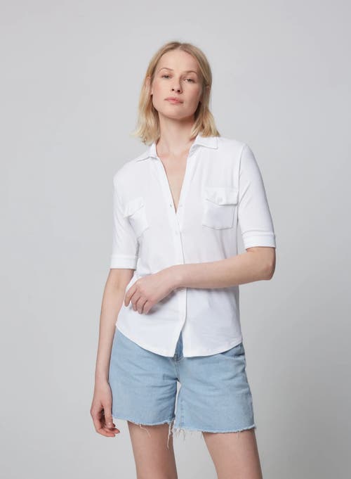 MAJESTIC MAJESTIC FILATURES SOFT TOUCH ELBOW SLEEVE POCKET SHIRT