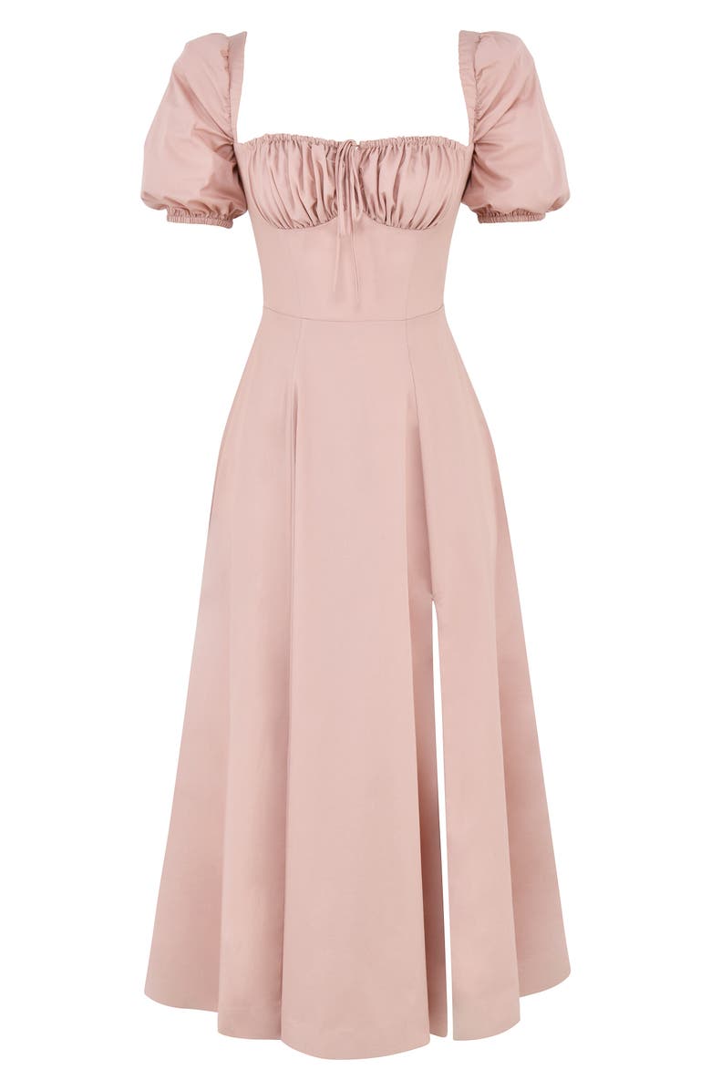 HOUSE OF CB Tallulah Puff Sleeve Midi Dress, Alternate, color, Pink