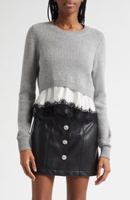 Cinq à Sept Zyla Mixed Media Sweater