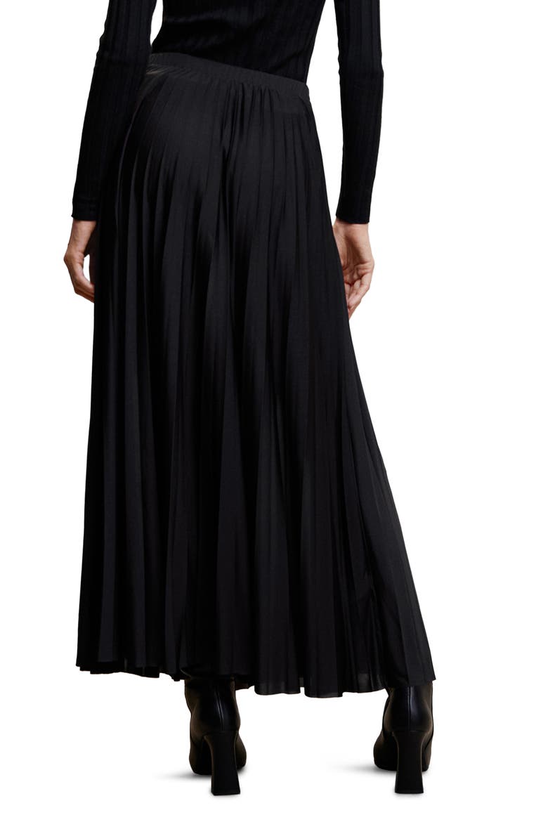 Pleated Maxi Skirt, Alternate, color, BLACK