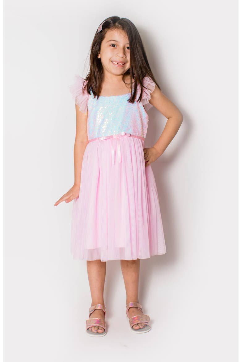 Sequin Tulle Dress, Alternate, color, PINK