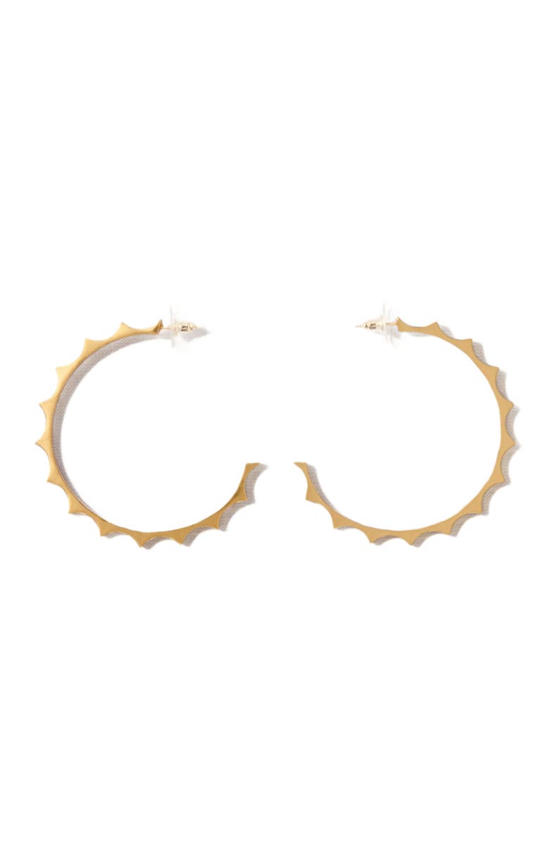 maje Gold tapered metal hoop earrings, Main, color, Gold