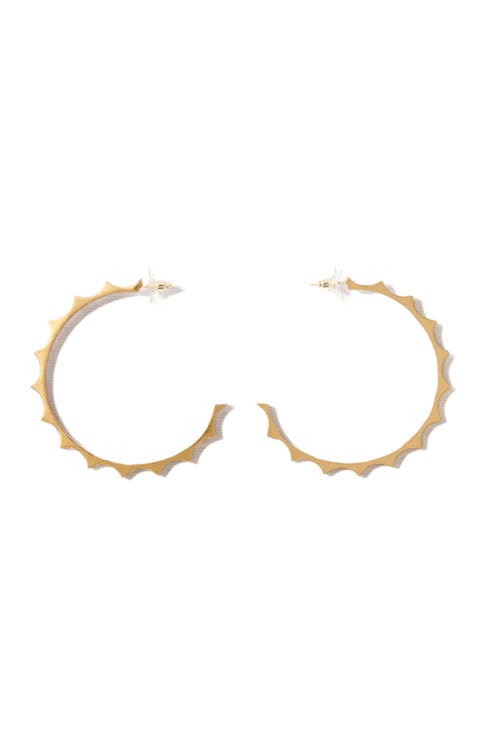 Gold tapered metal hoop earrings