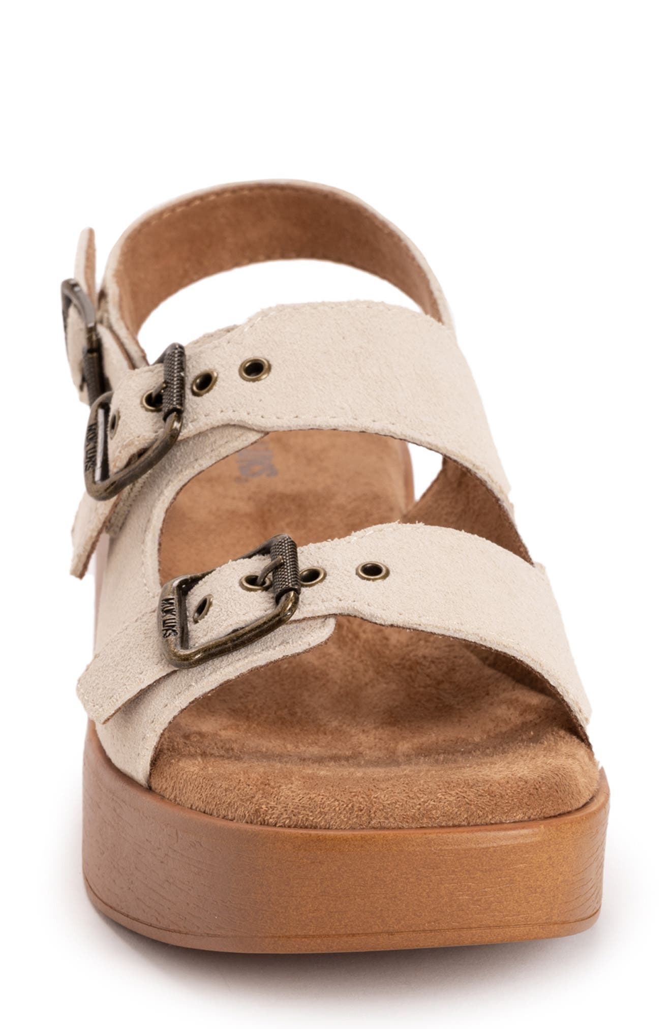 MUK LUKS Calliope Wedge Sandal, Alternate, color, Natural Suede