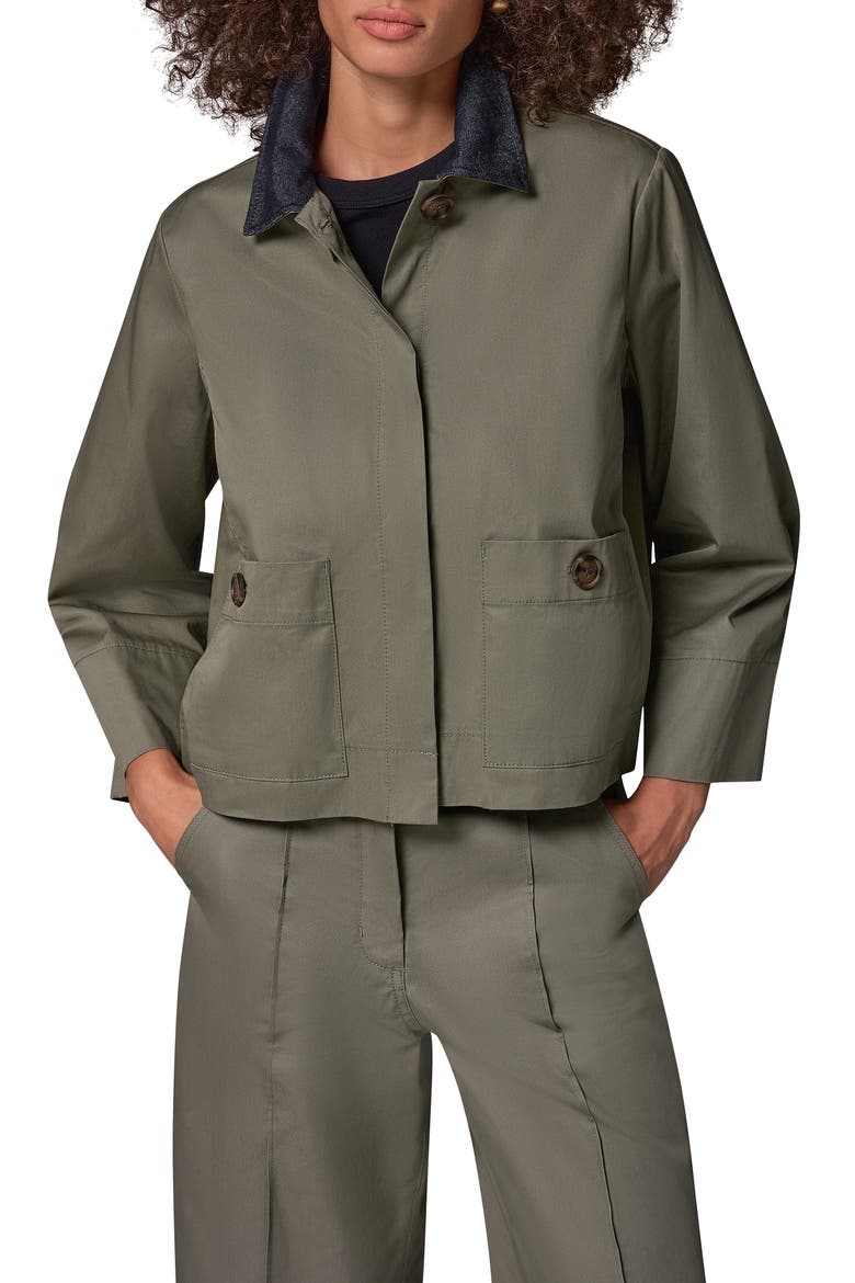 Twill Bell Sleeve Trapeze Shirtjacket, Main, color, SAGE