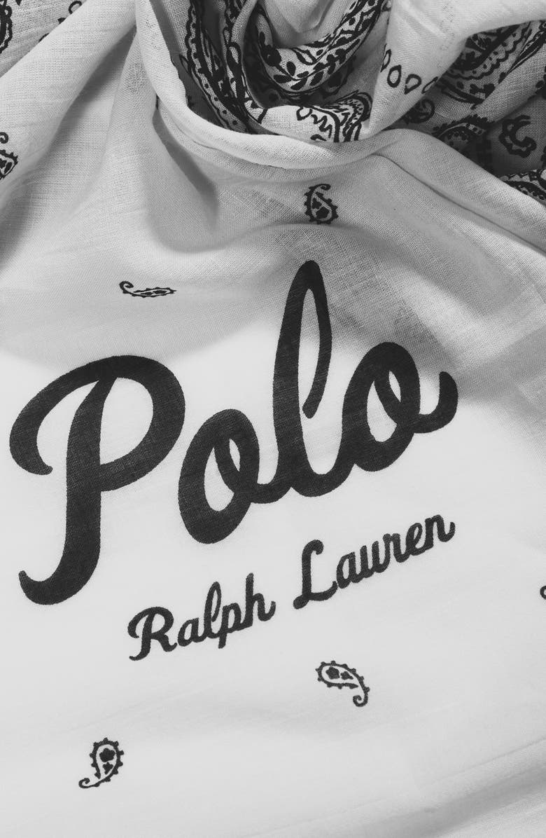 Polo Ralph Lauren Signature Bandana Print Scarf, Alternate, color, White