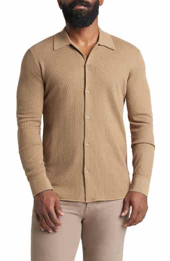 Mini Waffle Long Button-Up Shirt