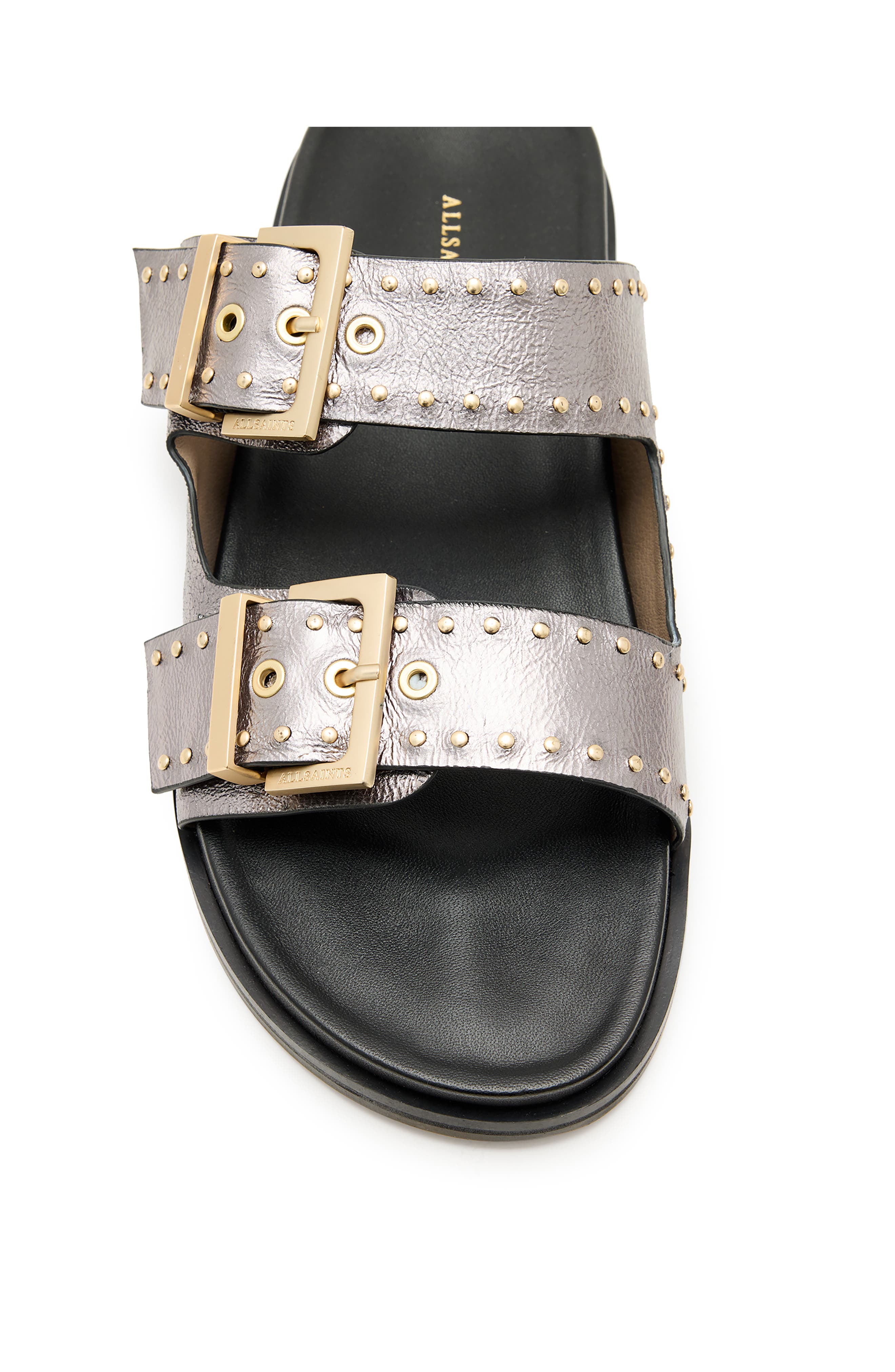 AllSaints Magda Two Strap Stud Sandal, Alternate, color, 