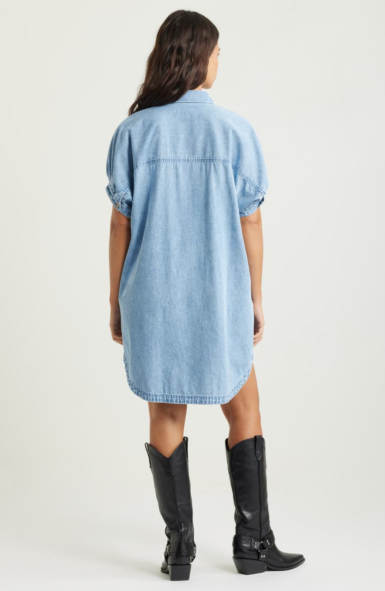 Treasure & Bond Chambray Polo High-Low Shift Dress, Alternate, color, 