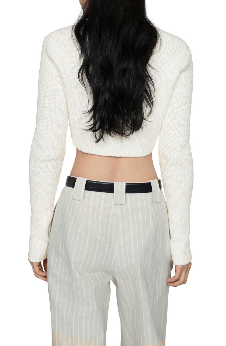 MANGO V-Neck Crop Cotton Cardigan, Alternate, color, 