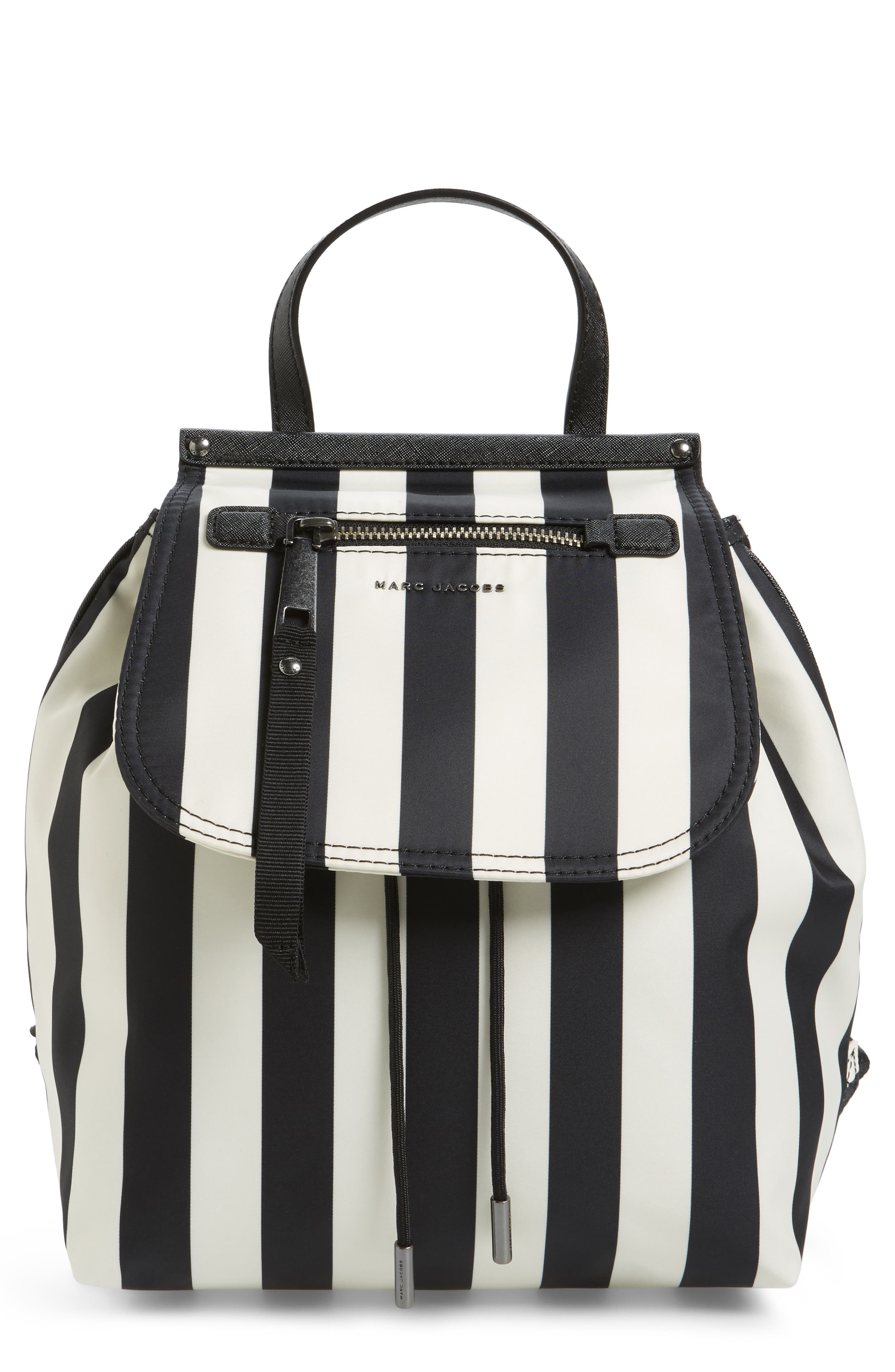 Striped Trooper Nylon Backpack, Main, color, BLACK MULTI