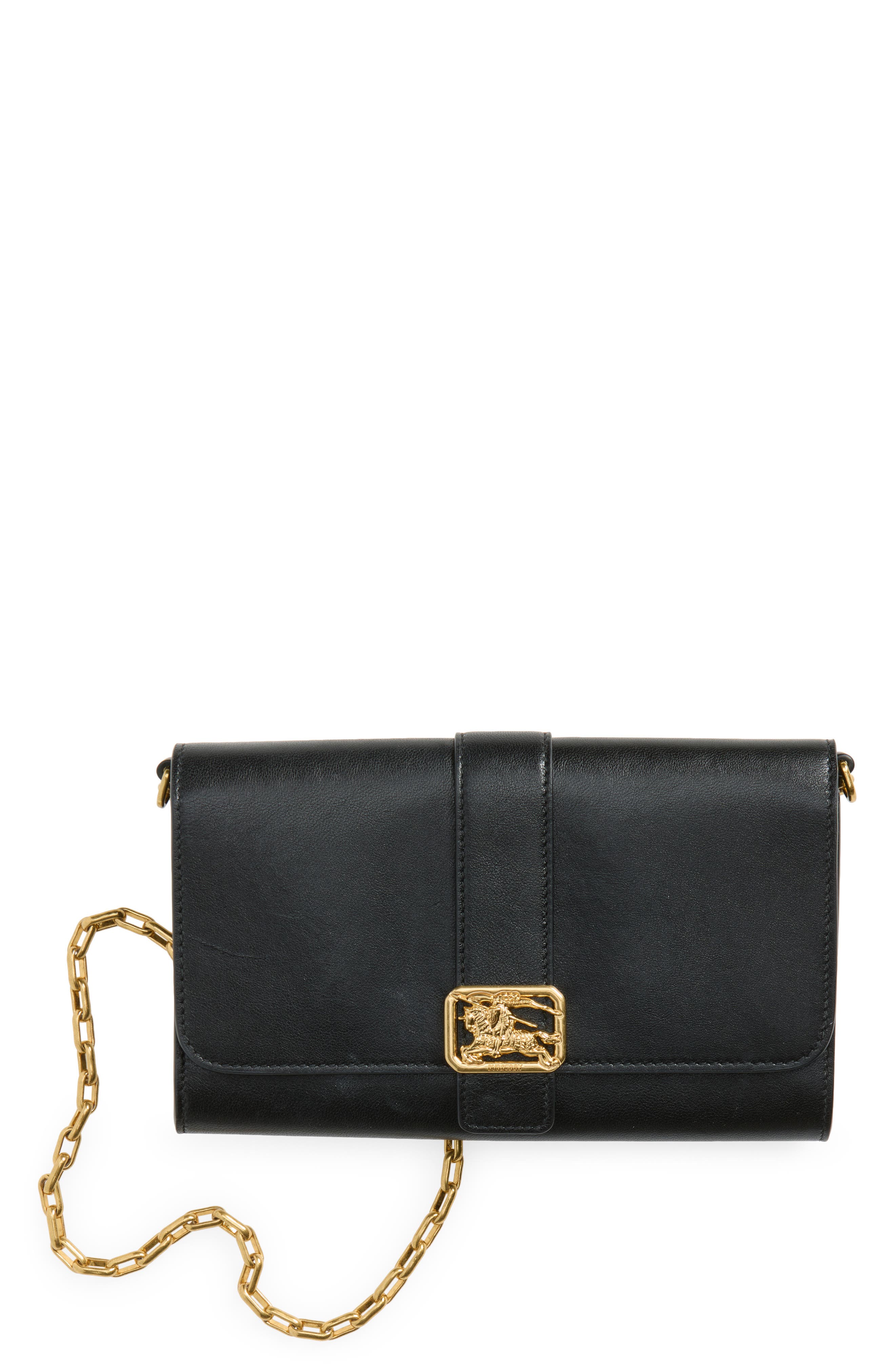 Rider Leather Wallet on a Chain, Main, color, BLACK