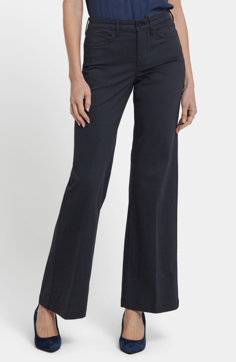 NYDJ Teresa Wide Leg Jeans, Main, color, Washed Black