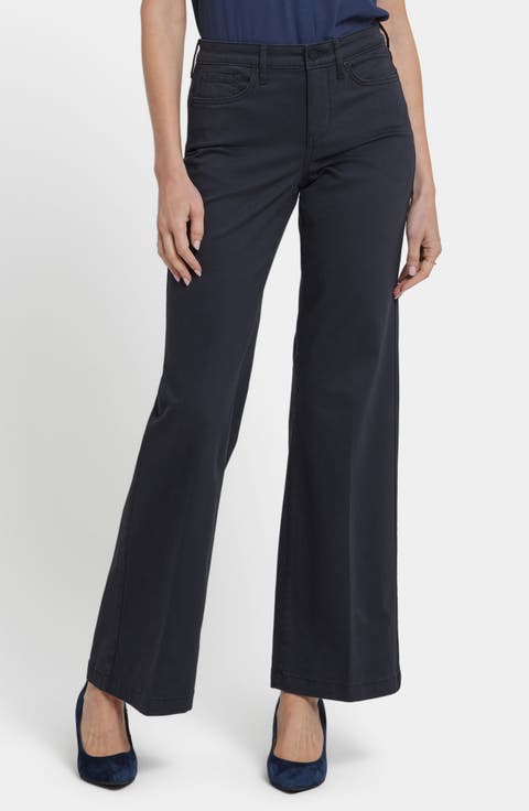 Teresa Wide Leg Jeans (Washed Black)