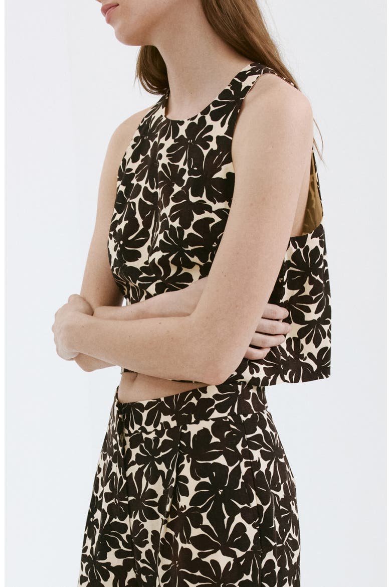 Floral Crop Tank, Alternate, color, ECRU