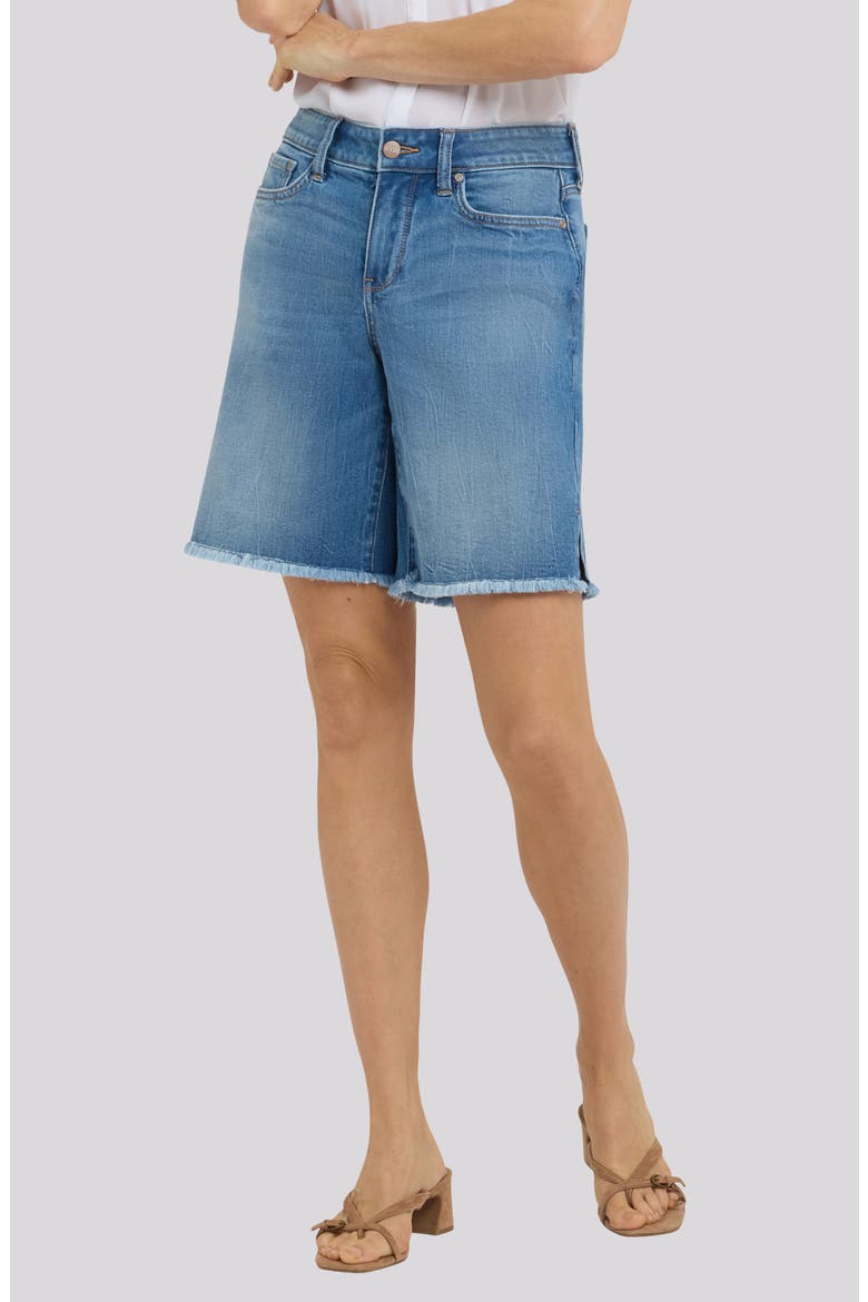 Naomi Relaxed Raw Hem Denim Shorts, Main, color, PACIFICA