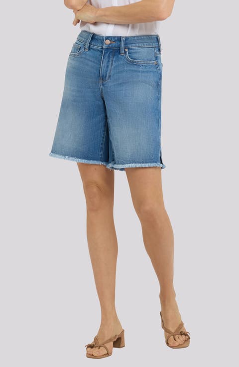 Naomi Relaxed Raw Hem Denim Shorts (Pacifica)