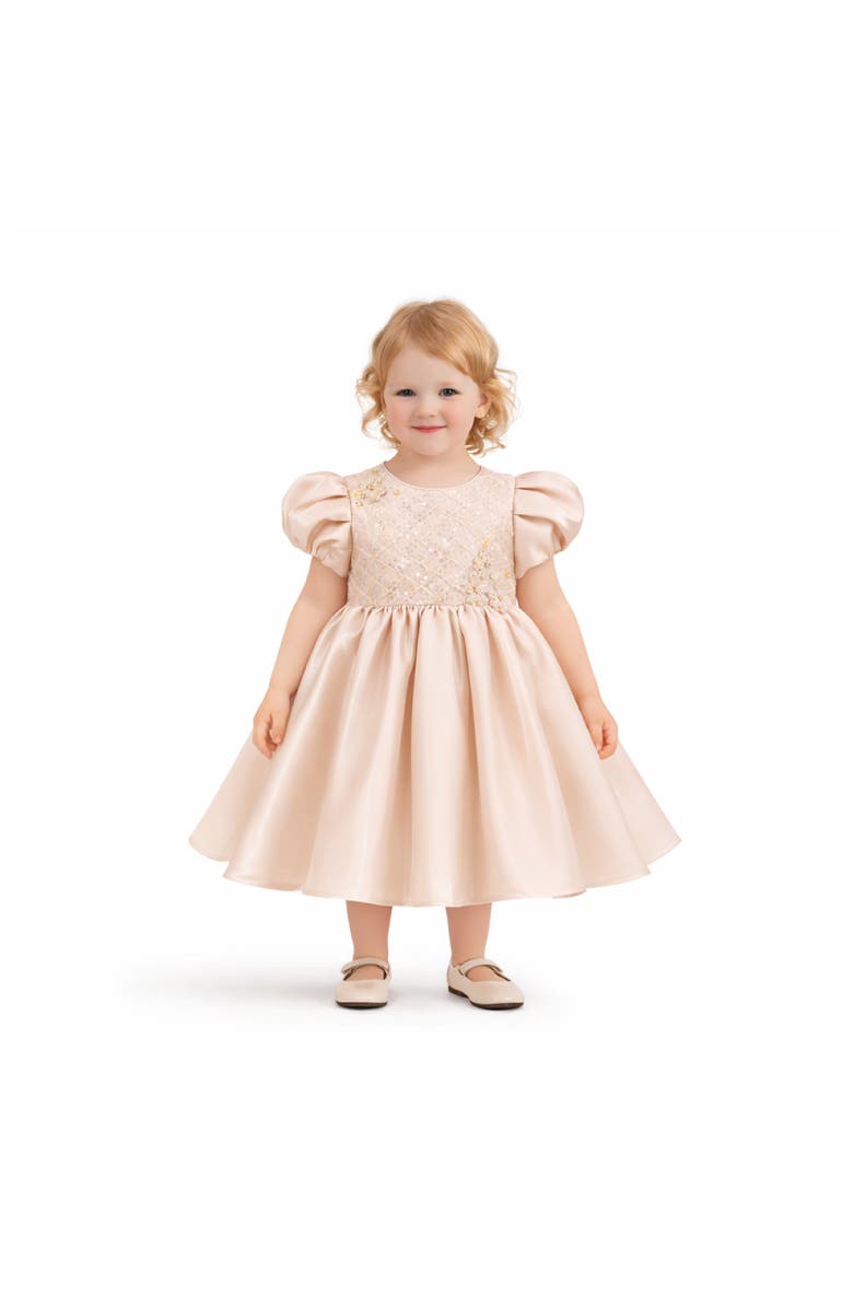Tulleen Hera Satin Bow Occasion Dress, Alternate, color, Champagne