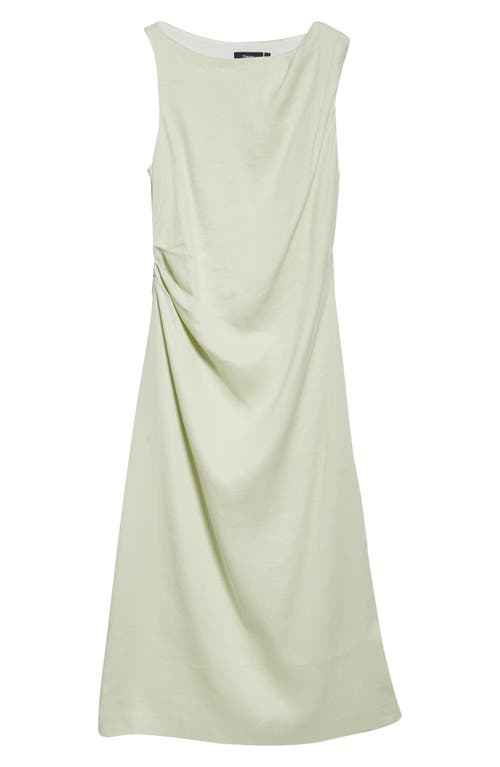 Theory Shoulder Pleat Sleeveless Midi Dress