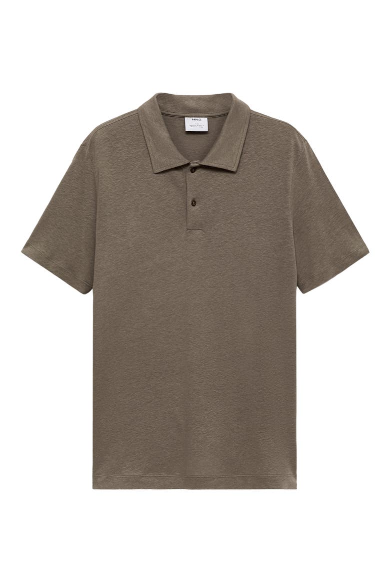 Slim Fit Linen Blend Jersey Polo, Alternate, color, CHOCOLATE
