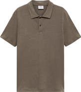 MANGO Slim Fit Linen Blend Jersey Polo