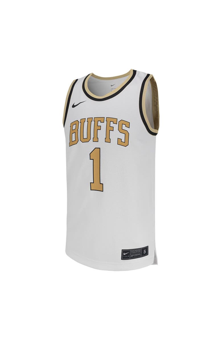 Nike Men's Nike #1 White Colorado Buffaloes Replica Basketball Jersey, Alternate, color, White