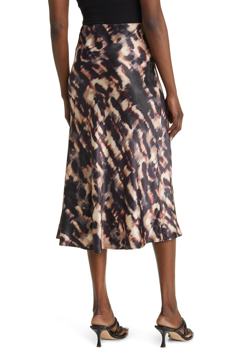 Anya Abstract Print Satin Midi Skirt, Alternate, color, MIRAGE