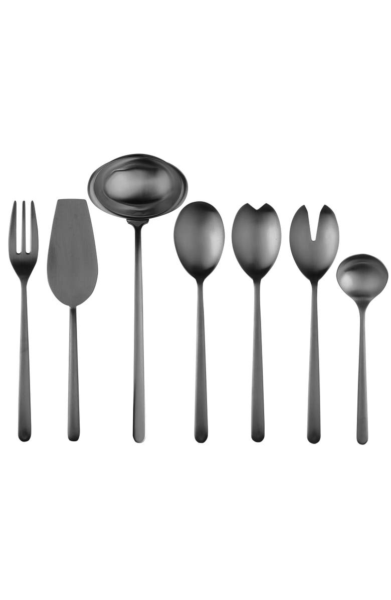 Mepra Linea Serving Set - 7 Pieces, Main, color, Ice Black Gold