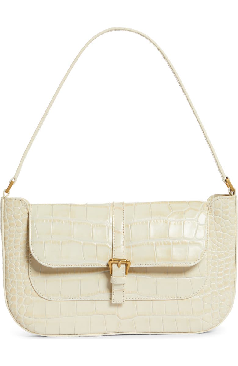 By Far Miranda Croc Embossed Leather Bag, Main, color,