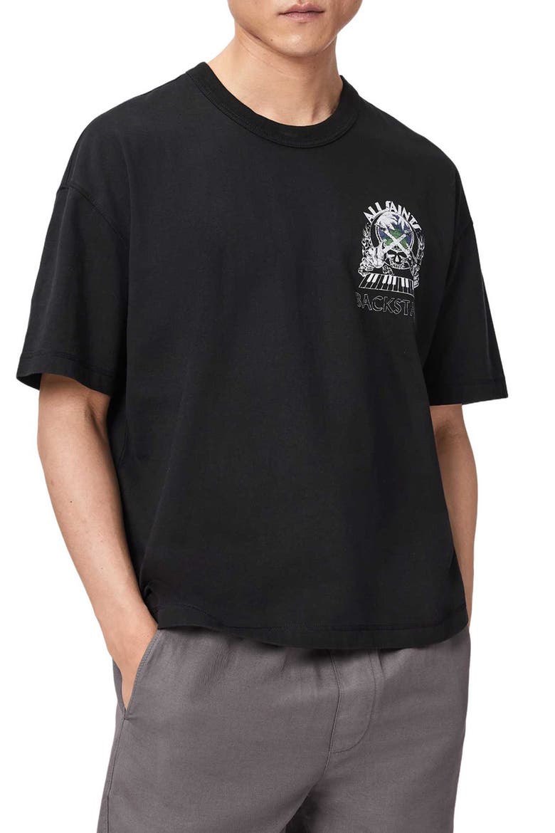 Hula Graphic Crewneck T-Shirt, Main, color, WASHED BLACK
