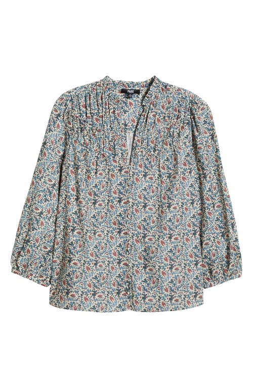 Paige Arlette Printed Cotton-blend Blouse In Botanical Blue Multi