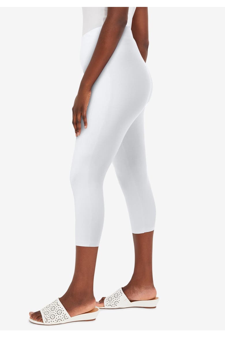 Everyday Stretch Cotton Capri Legging, Alternate, color, WHITE
