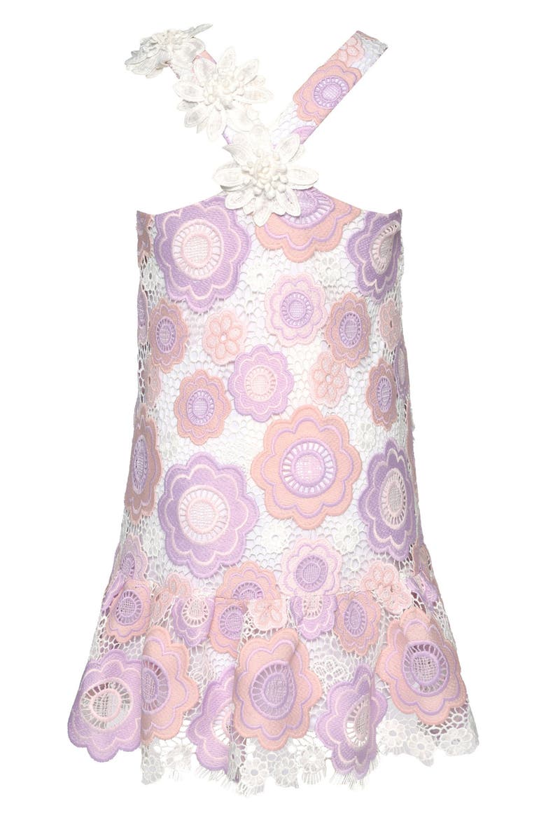 Kids' Flower Lace Dress, Alternate, color, PURPLE MULTI