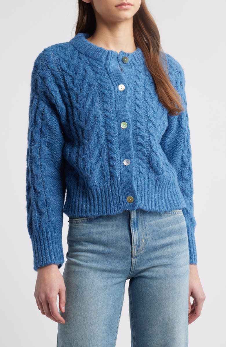 Rails Amelie Cable Wool & Alpaca Blend Cardigan, Main, color,