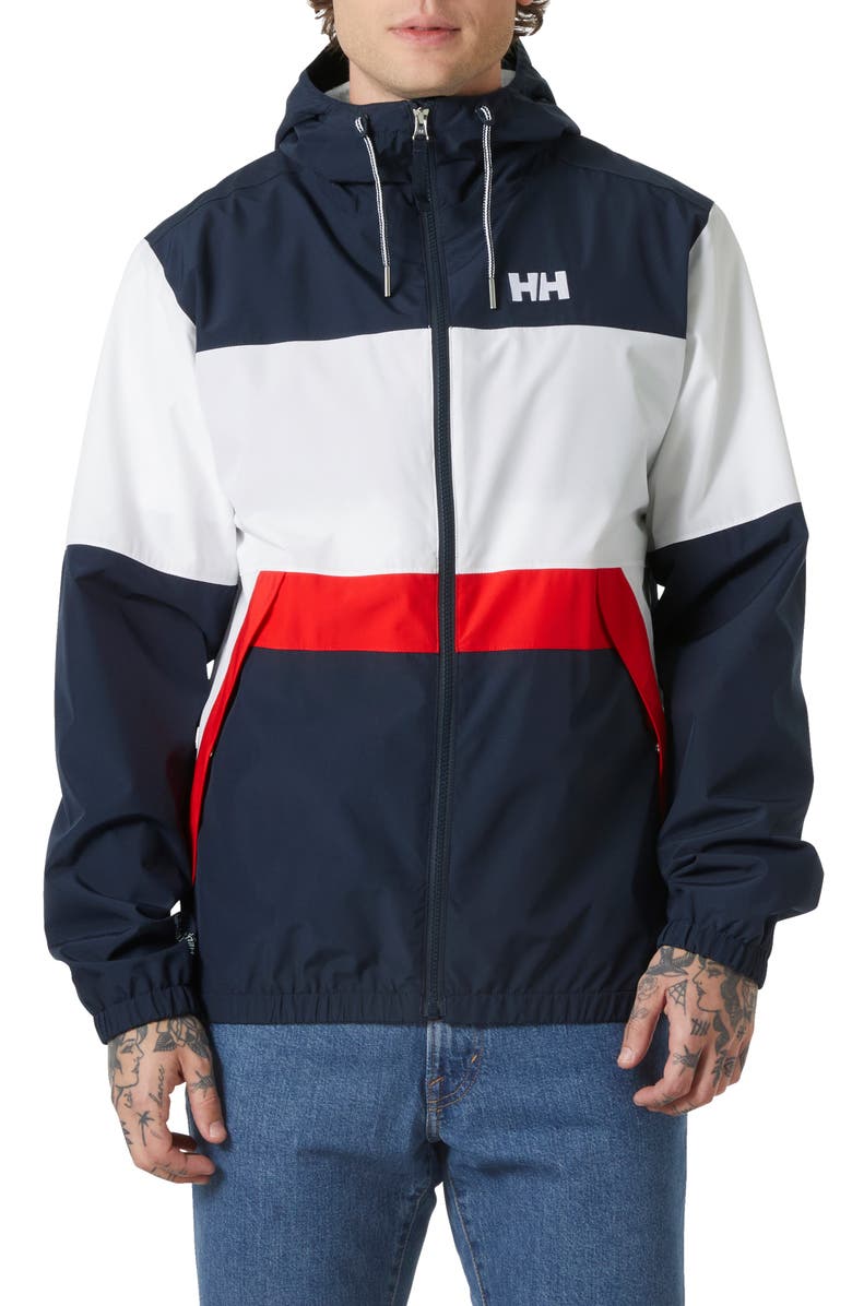 Helly Hansen Koster Waterproof Rain Jacket, Main, color, Navy
