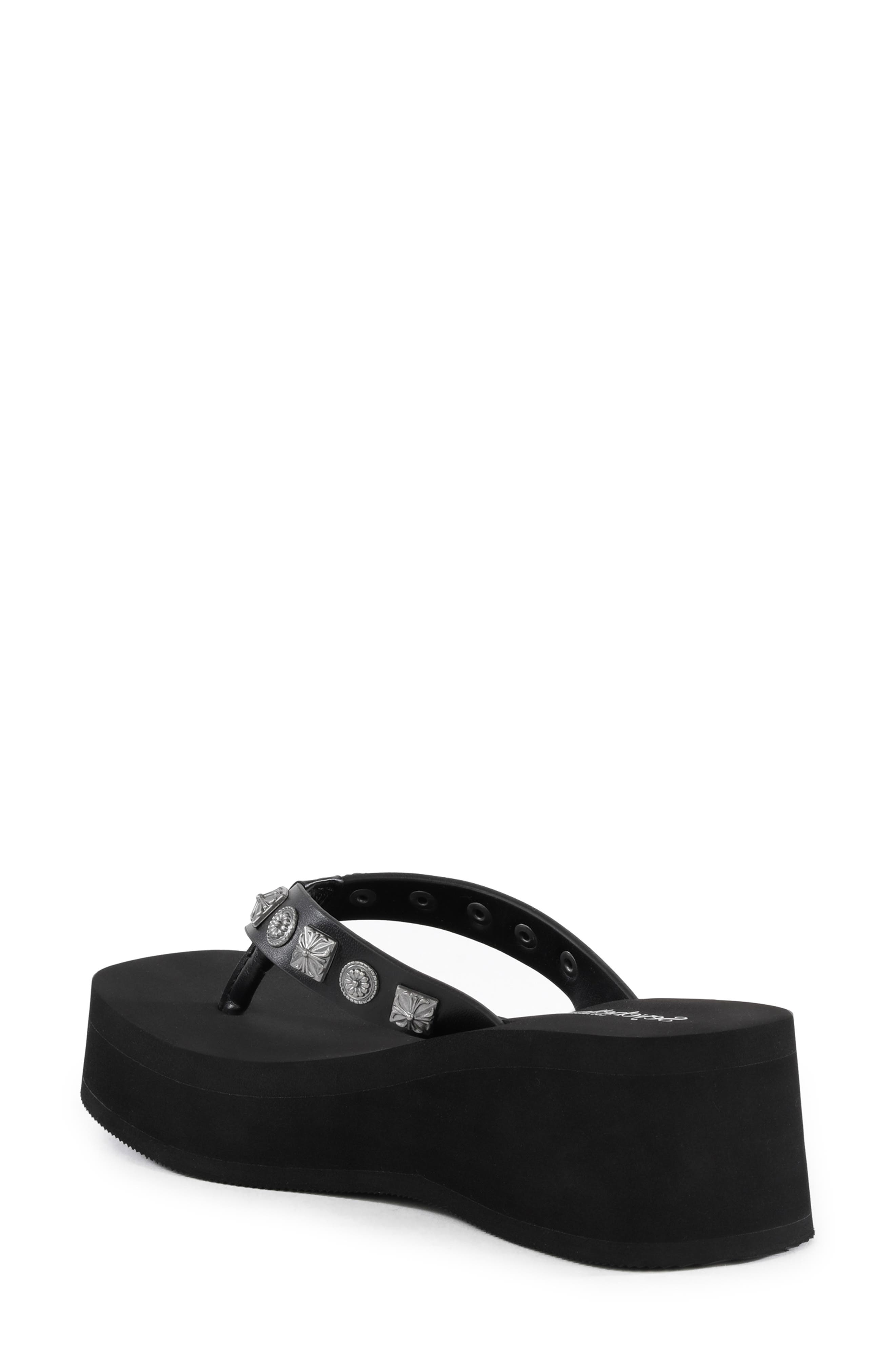 Skyscraper Platform Flip Flop, Alternate, color, BLACK