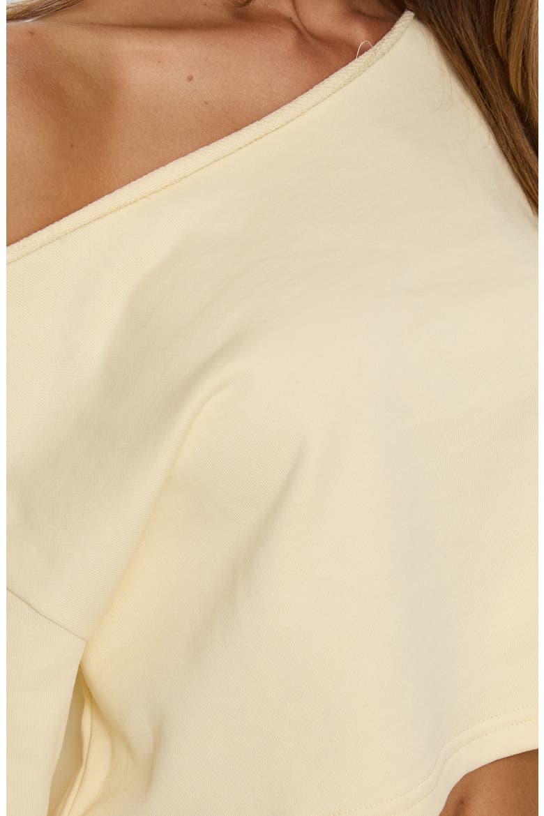 Retreat Raw Edge One-Shoulder Sweatshirt, Alternate, color, BUTTERCREAM