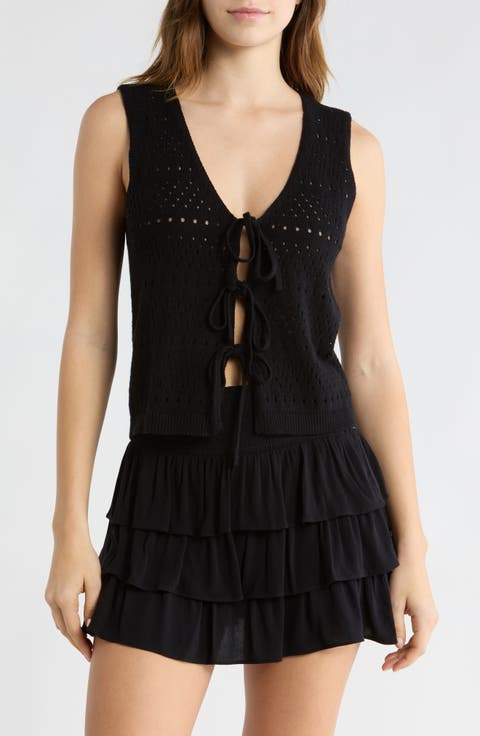 Tie Front Sweater Tank