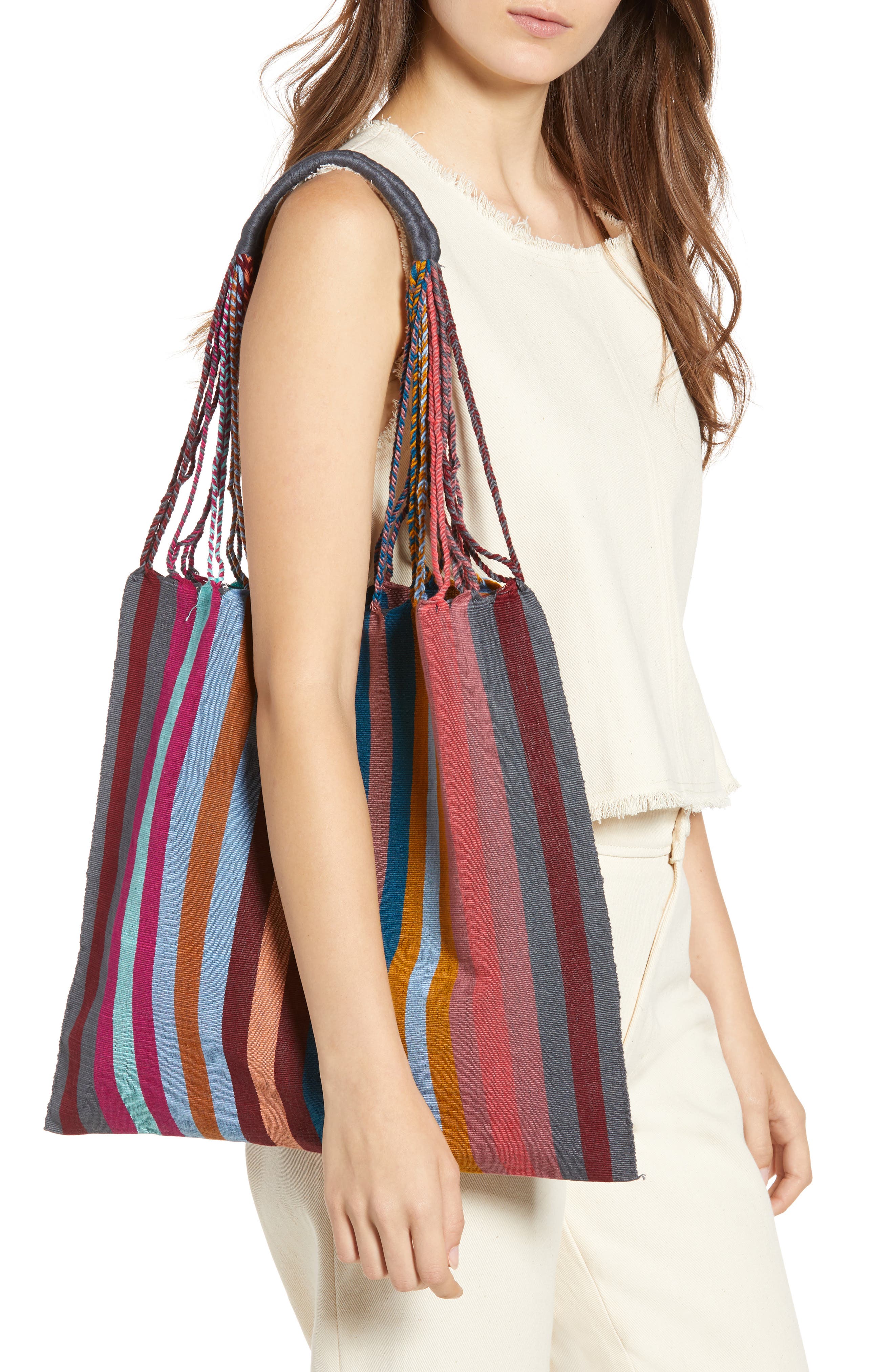 Greusita Stripe Tote, Alternate, color, GREY STRIPE