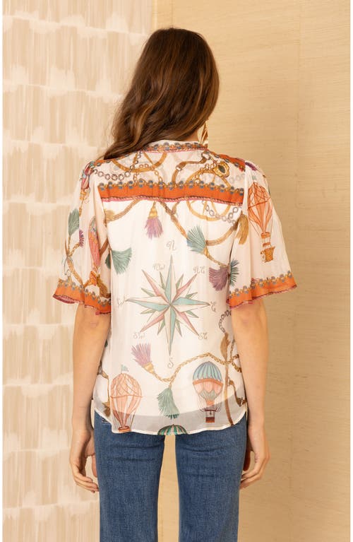 Hale Bob Hana Chiffon Top In Blue