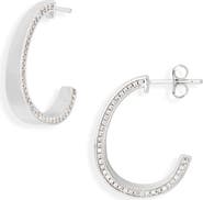 NORDSTROM RACK Cubic Zirconia Side Inset J Hoop Earrings